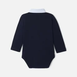 Baby boy bodysuit with Oxford collar