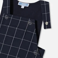 Baby boy checked overalls