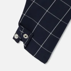 Baby boy checked overalls