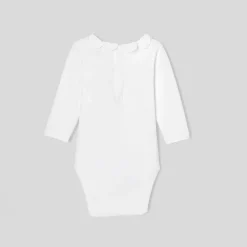 Baby girl bodysuit with petal collar