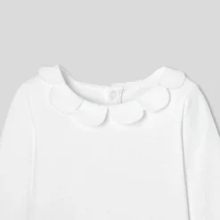 Baby girl bodysuit with petal collar