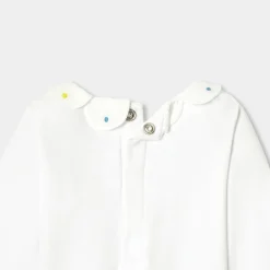 Baby girl bodysuit with petal collar