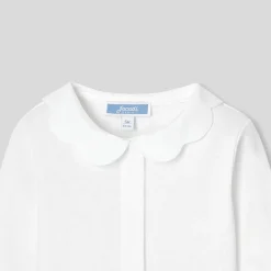 Baby girl bodysuit with scalloped collar