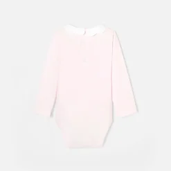 Baby girl bodysuit with scalloped collar