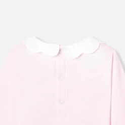 Baby girl bodysuit with scalloped collar
