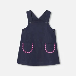 Baby girl denim pinafore dress