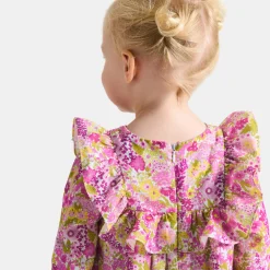 Baby girl dress in velvet Liberty fabric