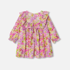Baby girl dress in velvet Liberty fabric