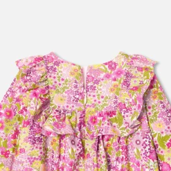 Baby girl dress in velvet Liberty fabric