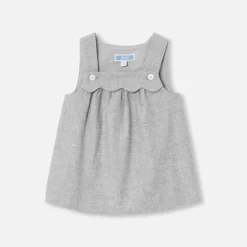 Baby girl flannel pinafore dress