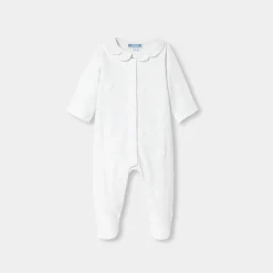 Baby girl jersey pajamas with cloud motif
