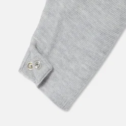 Baby girl jumpsuit in garter stitch