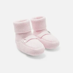 Baby girl knitted booties