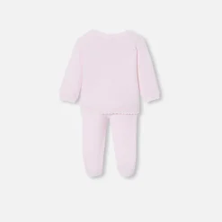 Baby girl set in garter stitch