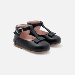 Baby girl smooth leather t-bar shoes