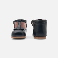 Baby girl smooth leather t-bar shoes