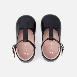 Baby girl smooth leather t-bar shoes