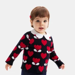 Baby girl sweater in jacquard knit