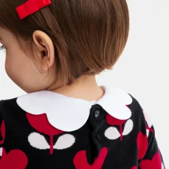 Baby girl sweater in jacquard knit