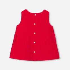 Baby girl velvet pinafore dress