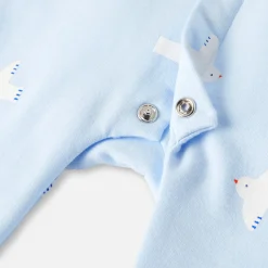 Baby pajamas in fleece with a seagull pattern