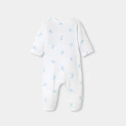 Baby pajamas in fleece with a bunny pattern