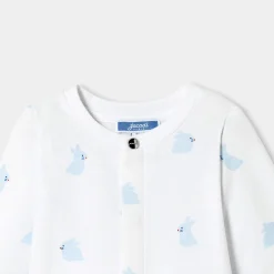Baby pajamas in fleece with a bunny pattern