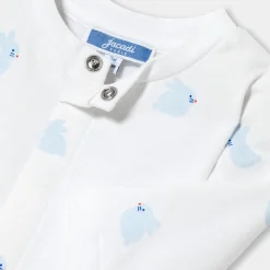 Baby pajamas in fleece with a bunny pattern