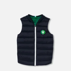 Boy reversible sleeveless padded jacket