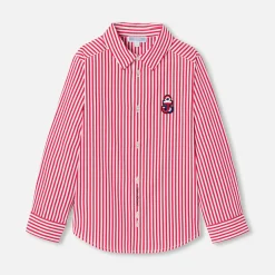 Boy shirt in striped poplin