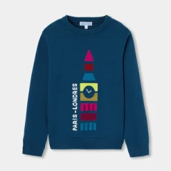 Boy sweater in cotton and wool