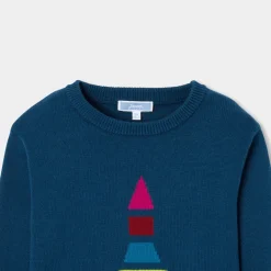 Boy sweater in cotton and wool