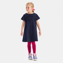 Girl denim trapeze dress