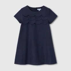 Girl denim trapeze dress