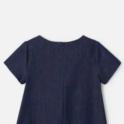 Girl denim trapeze dress
