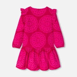 Girl dress with rosette print