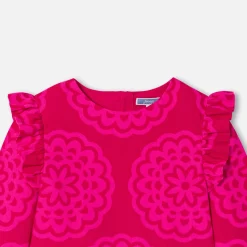 Girl dress with rosette print