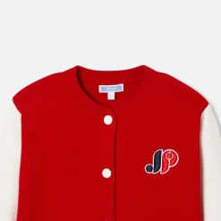 Girl knitted varsity jacket