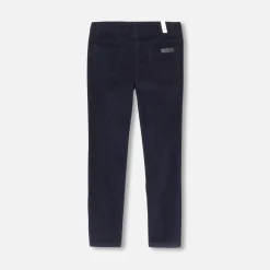 Girl slim-fit velour trousers