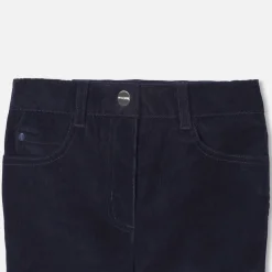 Girl slim-fit velour trousers