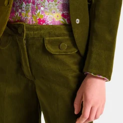 Girl wide-leg velour trousers