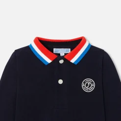 Long-sleeved baby boy polo shirt