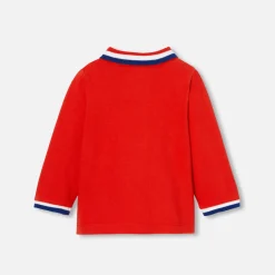 Long-sleeved baby boy polo shirt